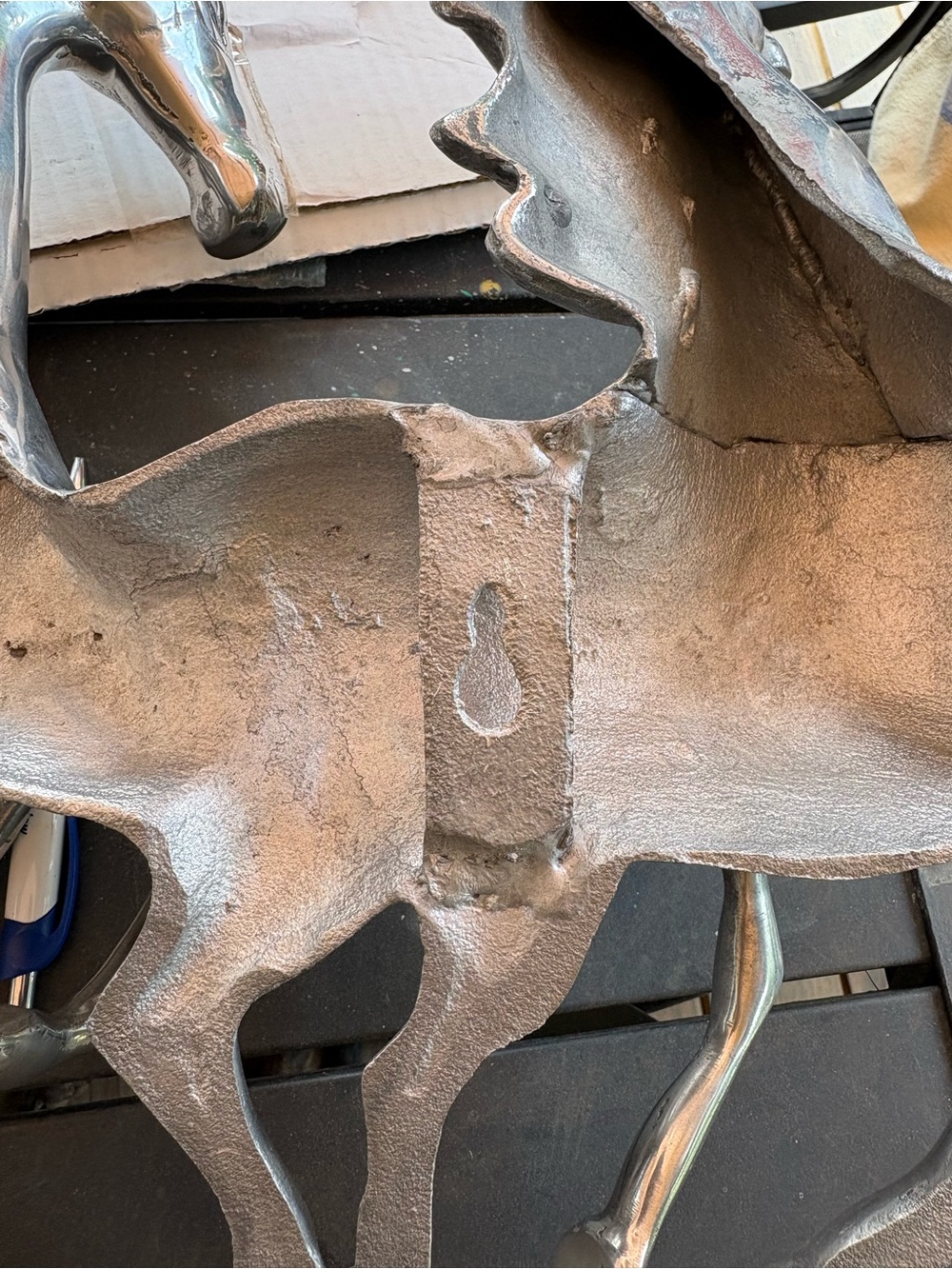 Silver Metal Trio of Wild Horses Wall Art Sculpture - Picture 6 of 6
